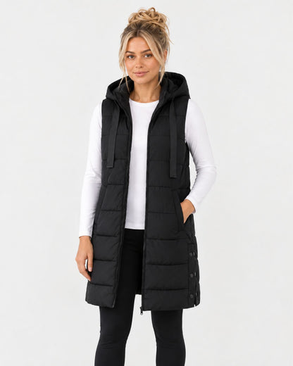 Longline Hooded Puffer Gilet