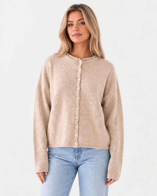 Vintage Rolled Hem Cardigan