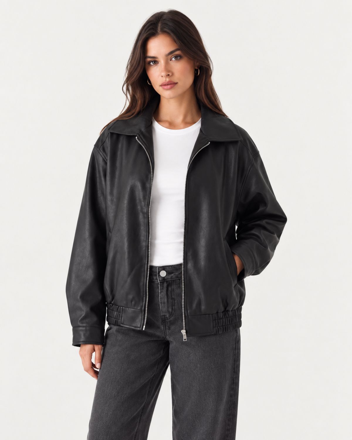 Oversized Leather Jacket