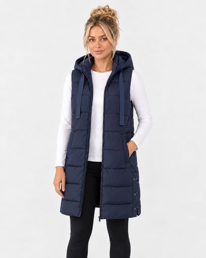 Longline Hooded Puffer Gilet