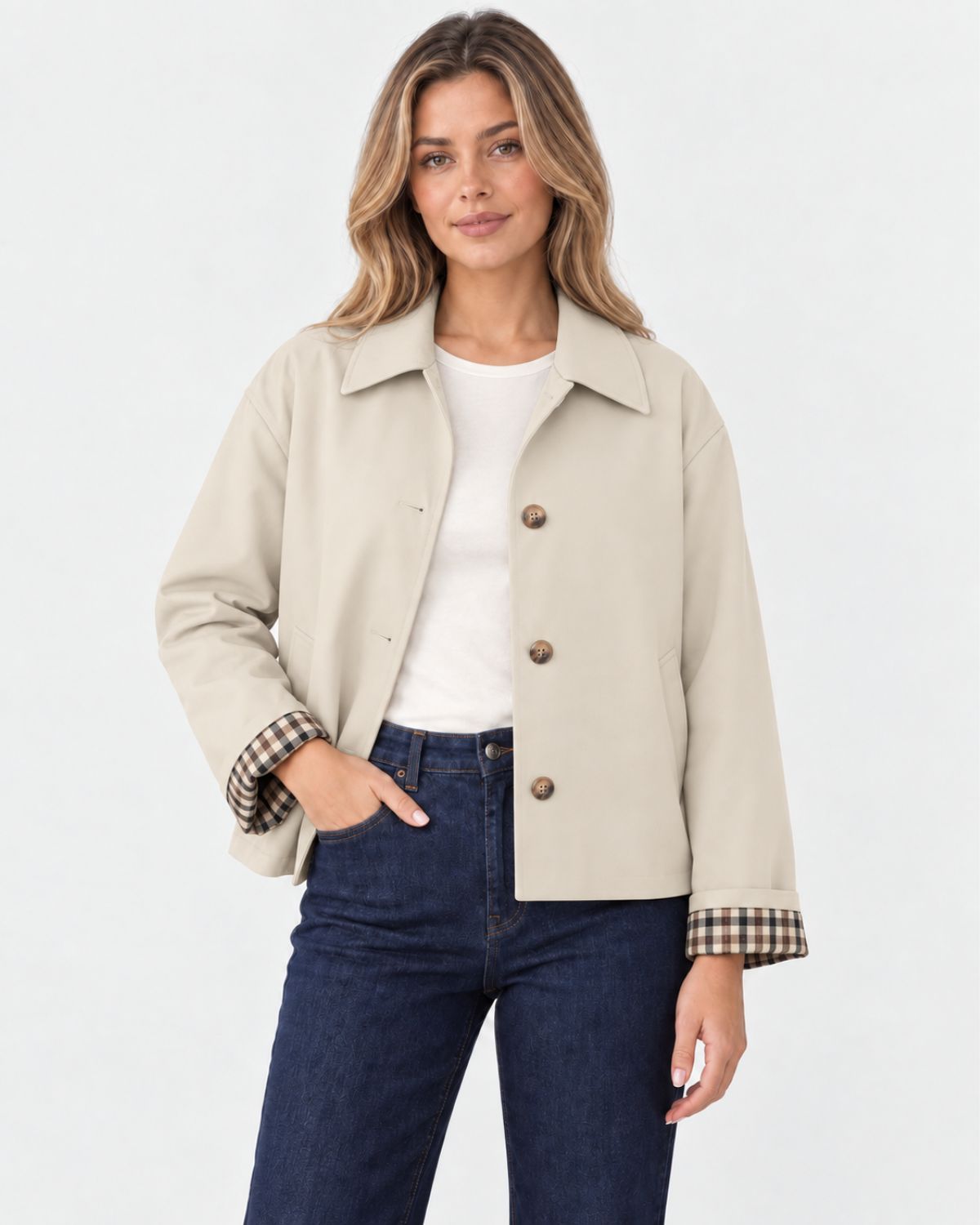 Cropped Trench Coat