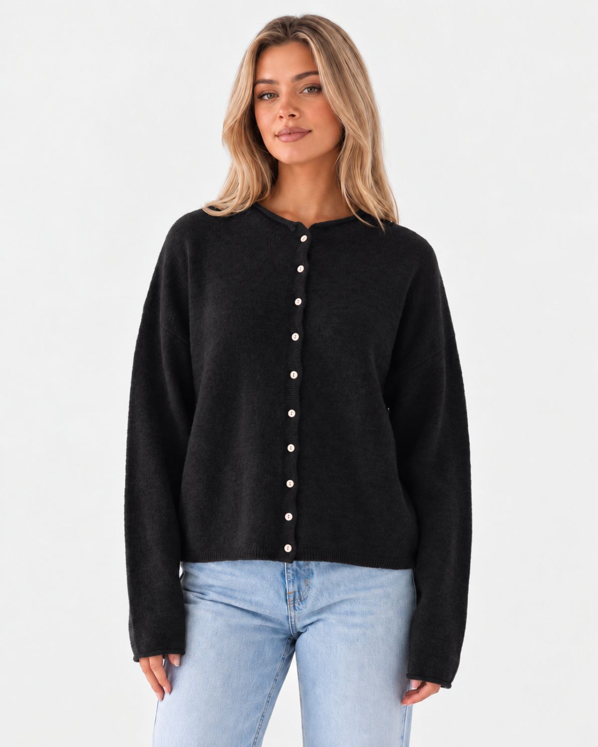 Vintage Rolled Hem Cardigan