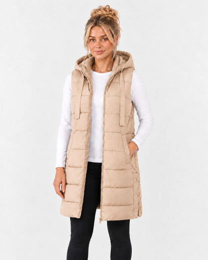 Longline Hooded Puffer Gilet
