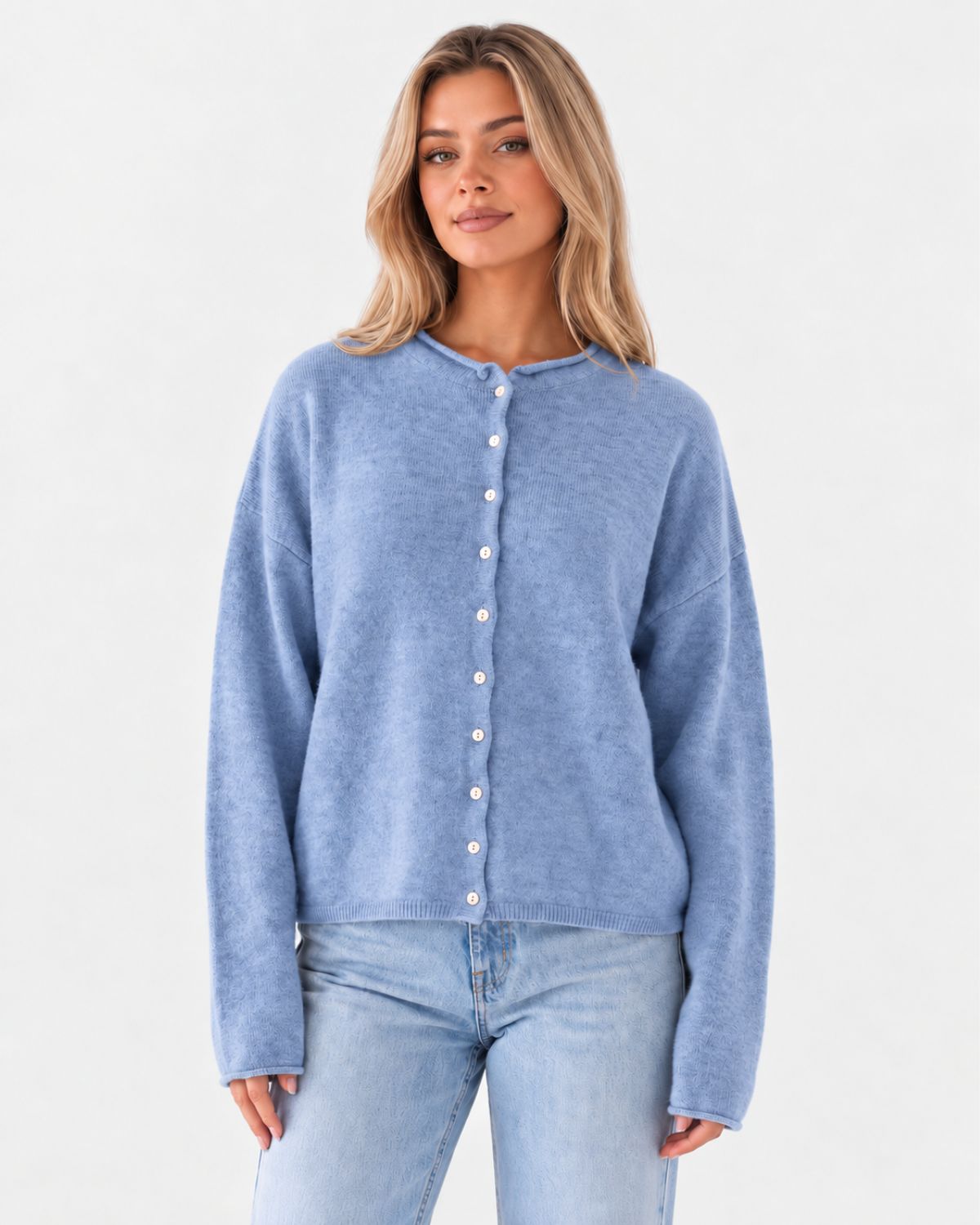 Vintage Rolled Hem Cardigan