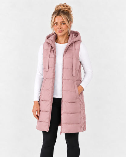 Longline Hooded Puffer Gilet