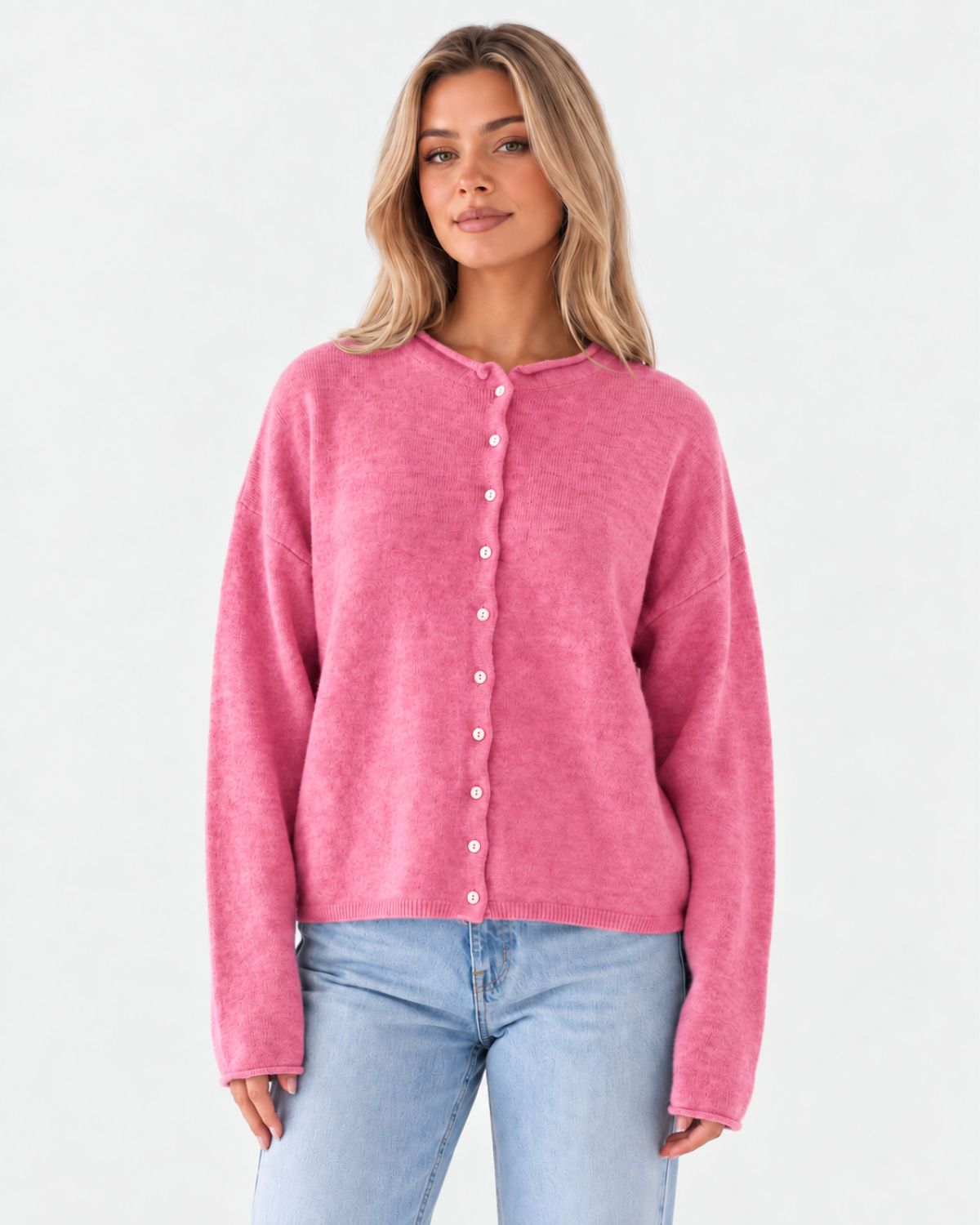 Vintage Rolled Hem Cardigan